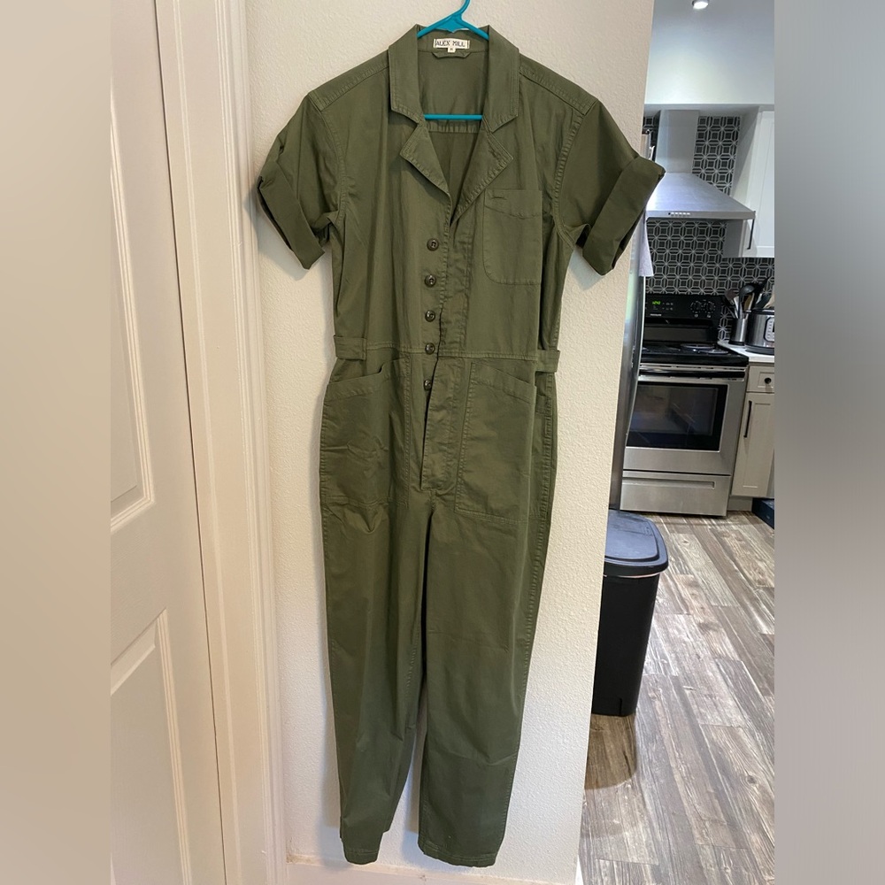 Alex Mill Standard Short Sleeve Jumpsuit - Faded Olive